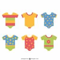 Vecteur gratuit vêtements pour bébés coloré