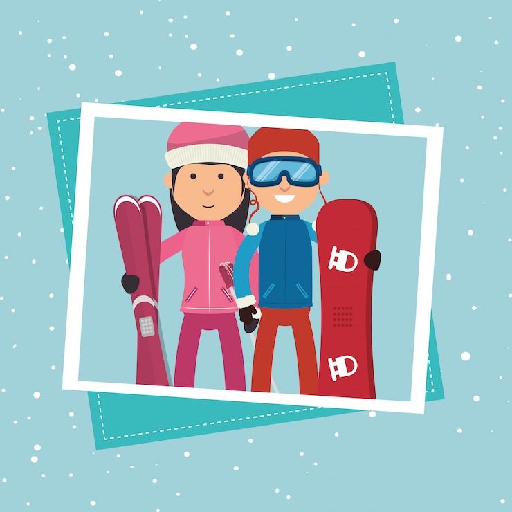 Vecteur gratuit vêtements de sport d'hiver et accessoires