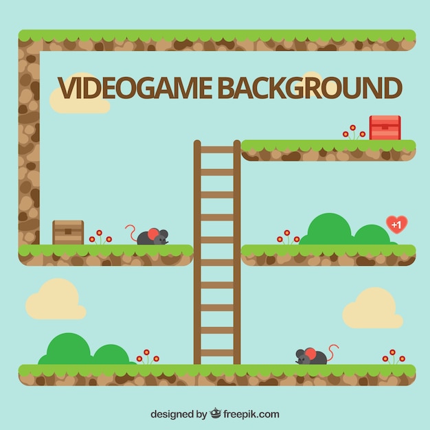 Videojuego De Plataformas Con Una Escalera