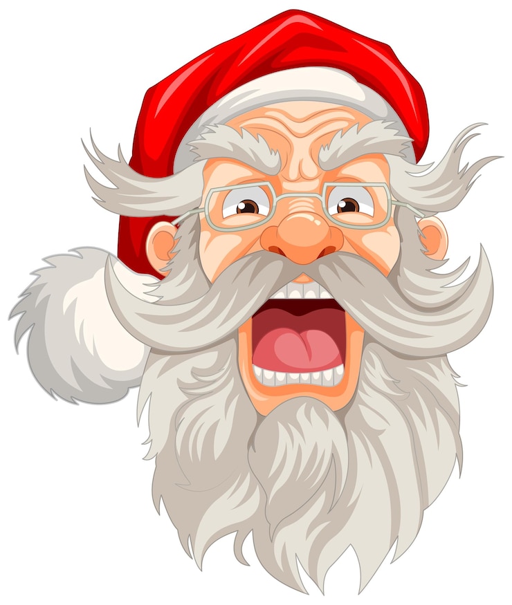 Vecteur gratuit vieil homme en colère, père noël