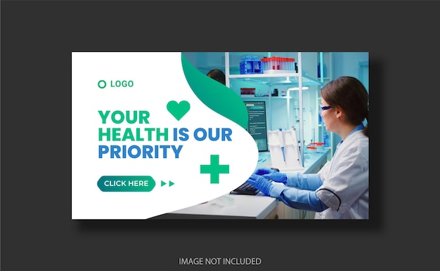 Vignette ou bannière youtube de soins de santé médicaux