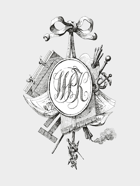 Vignette De Titre Avec Monogramme