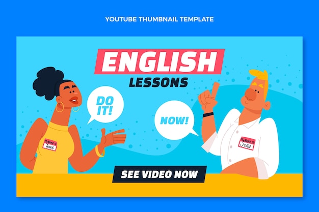 Vignette youtube de cours d'anglais dessinés à la main