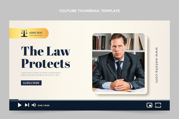 Vecteur gratuit vignette youtube du cabinet d'avocats de luxe dégradé