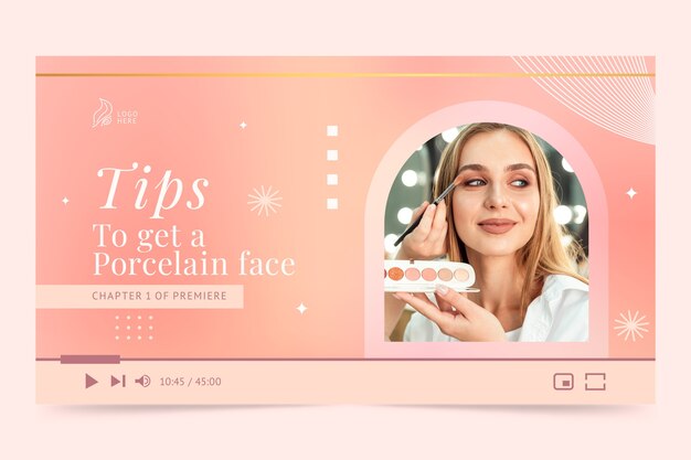 Vecteur gratuit vignette youtube du maquilleur dégradé