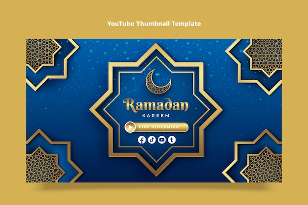 Vecteur gratuit vignette youtube du ramadan dégradé