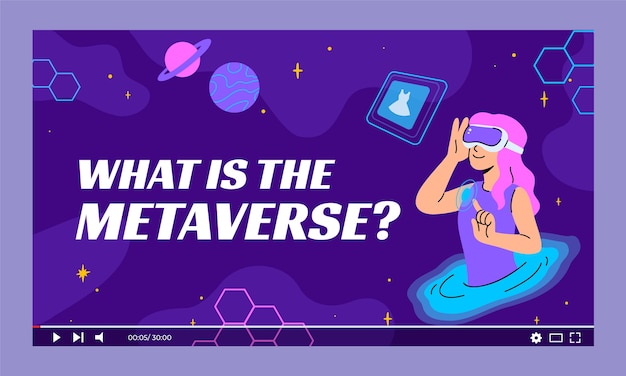 Vecteur gratuit vignette youtube dynamique métaverse dessinée à la main