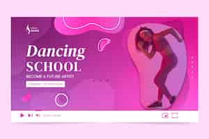 Vecteur gratuit vignette youtube fluide de l'école de danse dessinée à la main