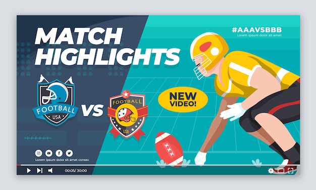 Vignette youtube de football américain dégradé
