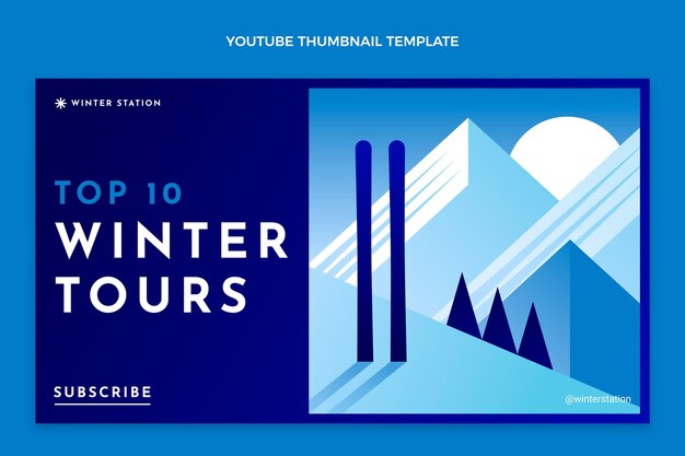 Vecteur gratuit vignette youtube hiver dégradé