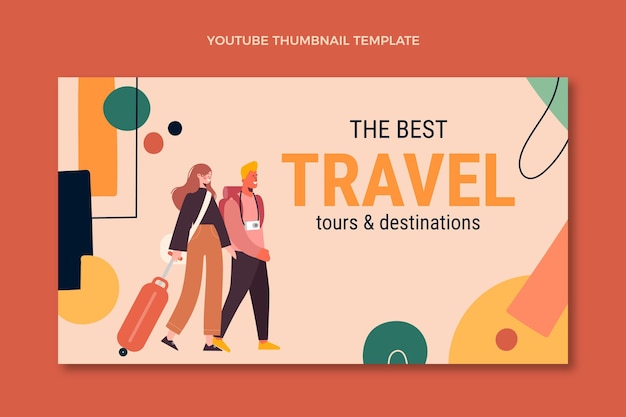 Vecteur gratuit vignette youtube d'illustration de voyage design plat