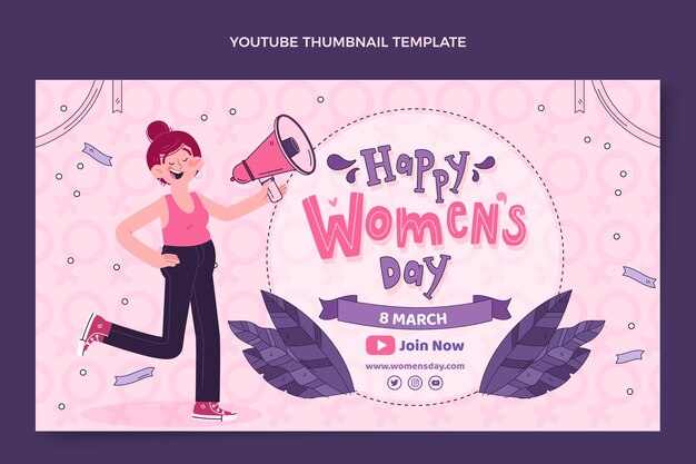 Vignette Youtube De La Journée Internationale De La Femme Dessinée à La Main