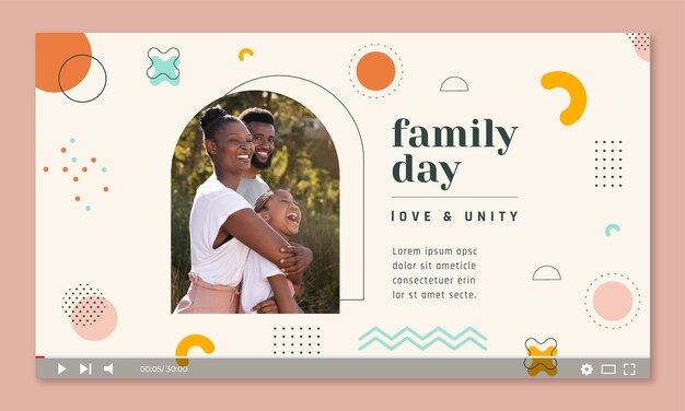 Vecteur gratuit vignette youtube pour la célébration de la journée internationale des familles