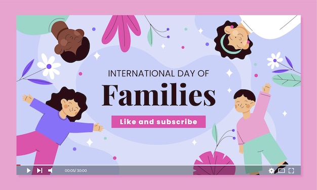 Vecteur gratuit vignette youtube pour la journée internationale des familles