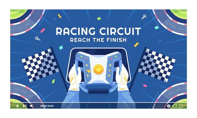 Vecteur gratuit vignette youtube pour le tournoi de course