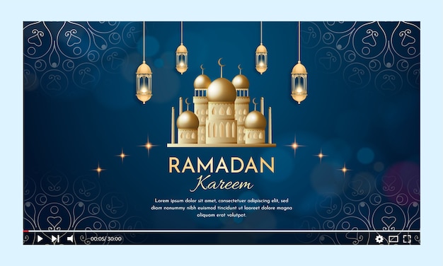 Vecteur gratuit vignette youtube réaliste du ramadan