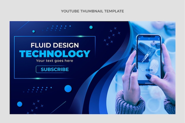 Vecteur gratuit vignette youtube de la technologie des fluides abstraits dégradés