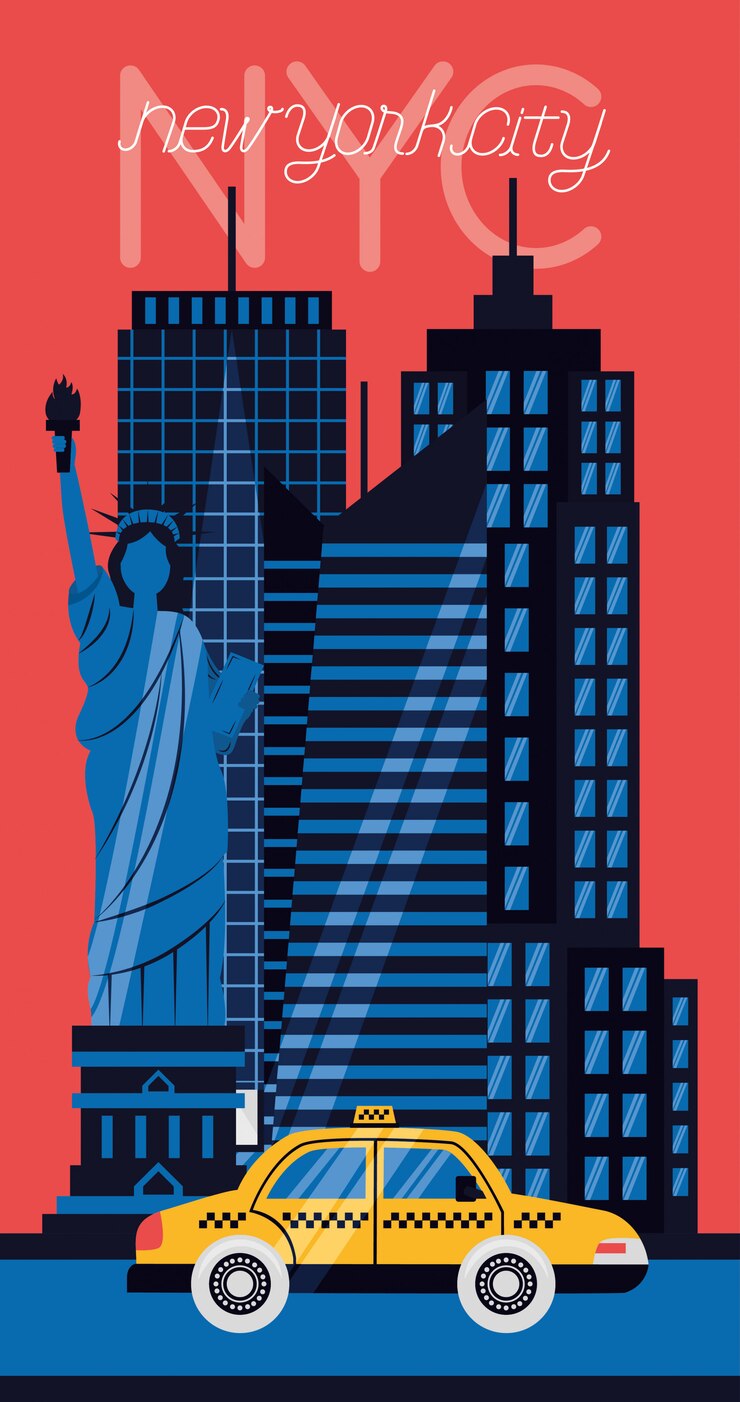 Vecteur gratuit la ville de new york