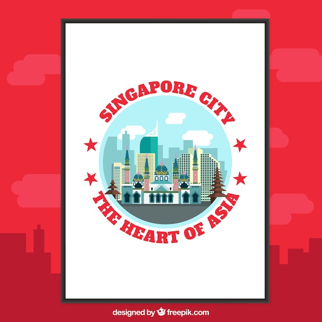 Vecteur gratuit la ville de singapour dépliant