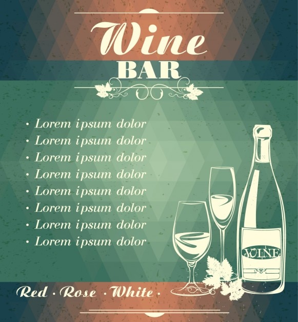 Vin Menu De Bar