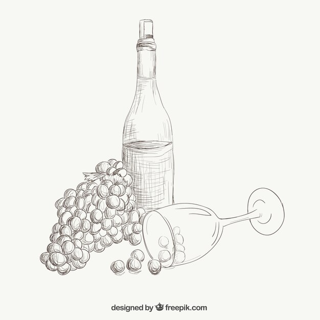 Vin et les raisins illustration