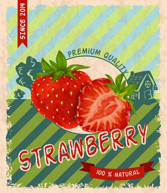 Vintage Background Avec Des Fraises