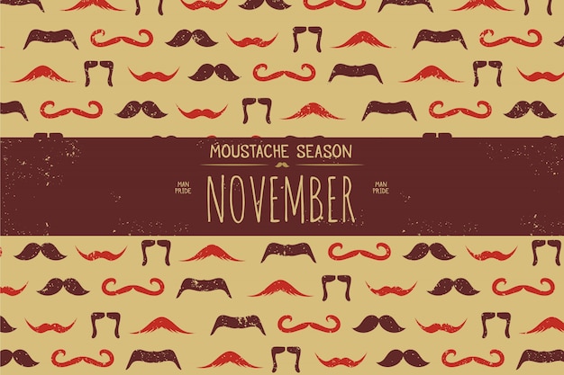 Vecteur gratuit vintage background avec des moustaches brunes et oranges