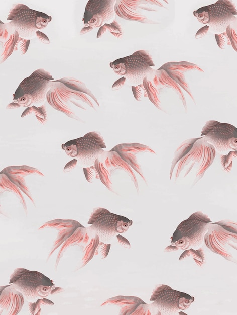 Vecteur gratuit vintage de composition de poisson rouge veiltail