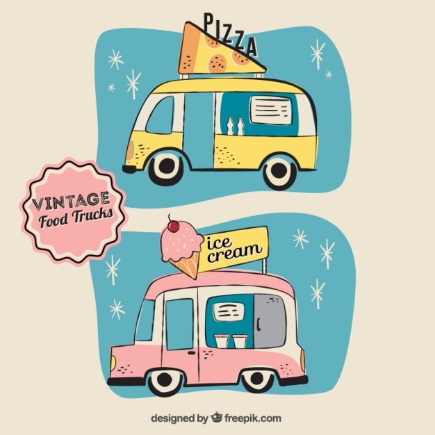 Vintage Design Camions De Nourriture