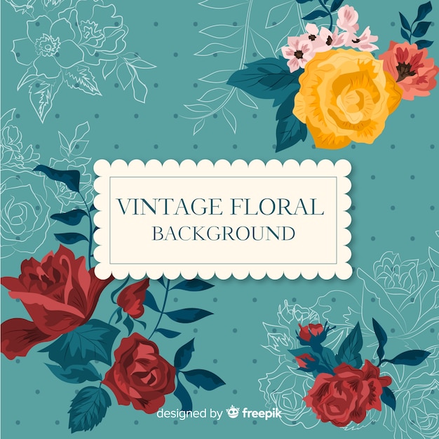 Vecteur gratuit vintage floral fond