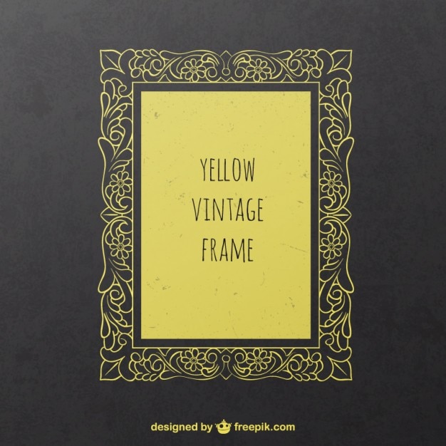 Vecteur gratuit vintage frame jaune