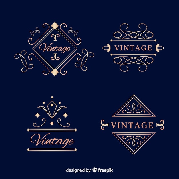 Vecteur gratuit vintage logos ornementaux