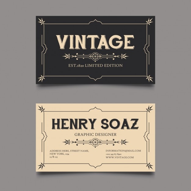 Vintage Style Carte D'entreprise