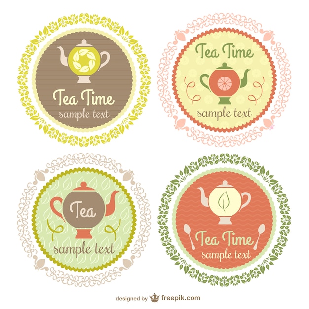 Vintage Tea étiquettes De Temps