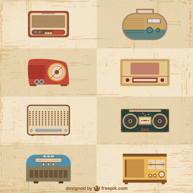 Vintage vecteurs de postes radio