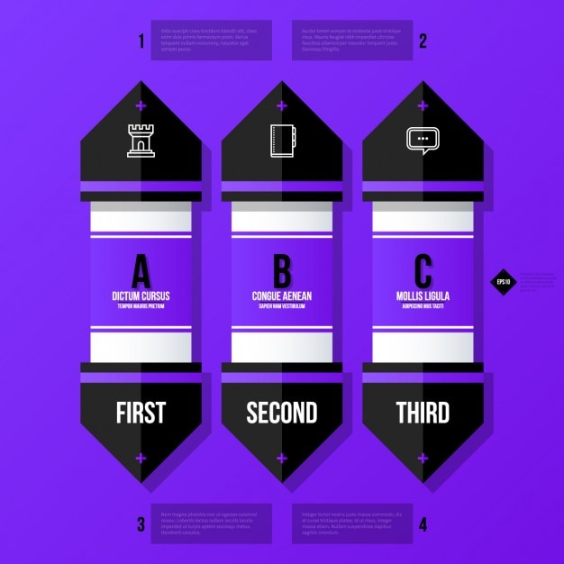 Vecteur gratuit violet modèle options de infographic