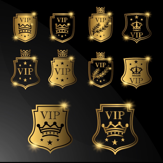 Vecteur gratuit vip logo collection