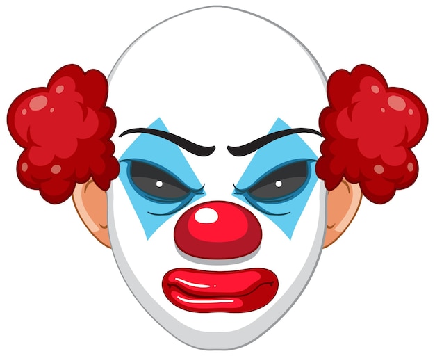 Visage De Clown Effrayant Sur Fond Blanc