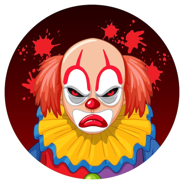 Vecteur gratuit visage effrayant de clown effrayant