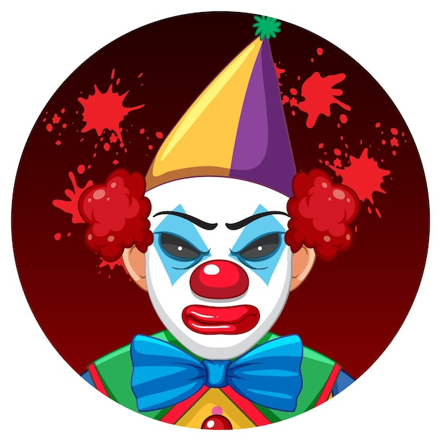 Vecteur gratuit visage effrayant de clown effrayant