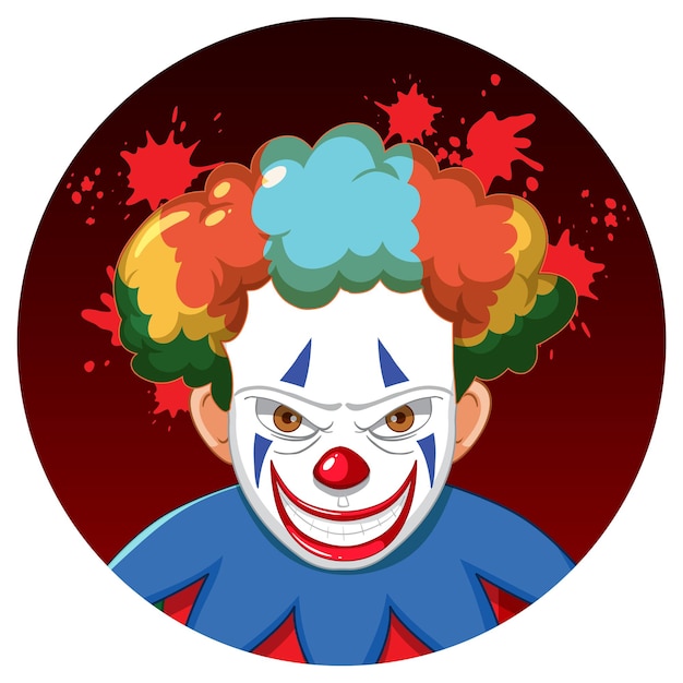 Vecteur gratuit visage effrayant de clown effrayant