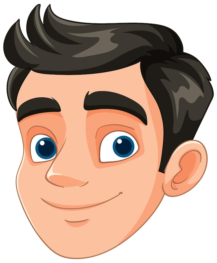 Vecteur gratuit le visage souriant d'un homme de dessin animé