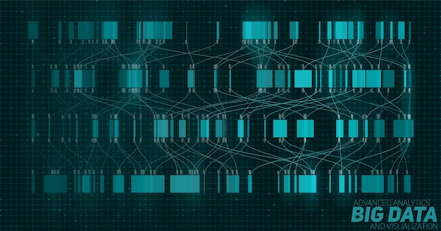 Visualisation bleue de Big Data.