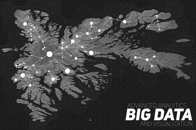 Vecteur gratuit visualisation des données volumineuses du terrain