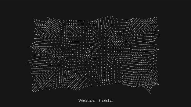 Vecteur gratuit visualisation du champ magnétique ou gravitationnel arrière-plan du réseau de flèches abstraites