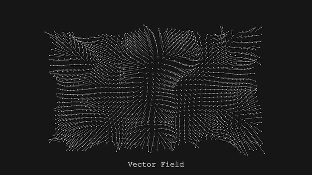 Vecteur gratuit visualisation du champ magnétique ou gravitationnel arrière-plan du réseau de flèches abstraites