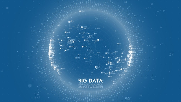 Vecteur gratuit visualisation des mégadonnées. infographie futuriste. conception esthétique de l'information