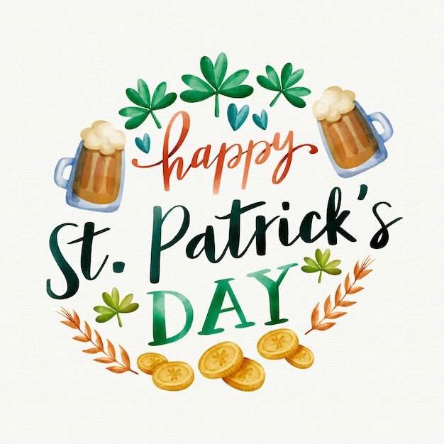 Vecteur gratuit voeux de joyeux saint patrick