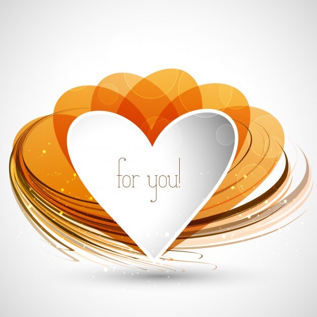 Vecteur gratuit voeux romantique dans les tons orange