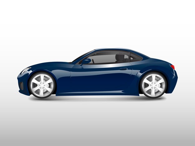 Voiture de sport bleue isolée sur vecteur blanc